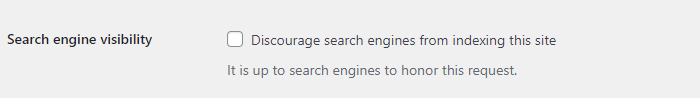 setelan search engine visibility