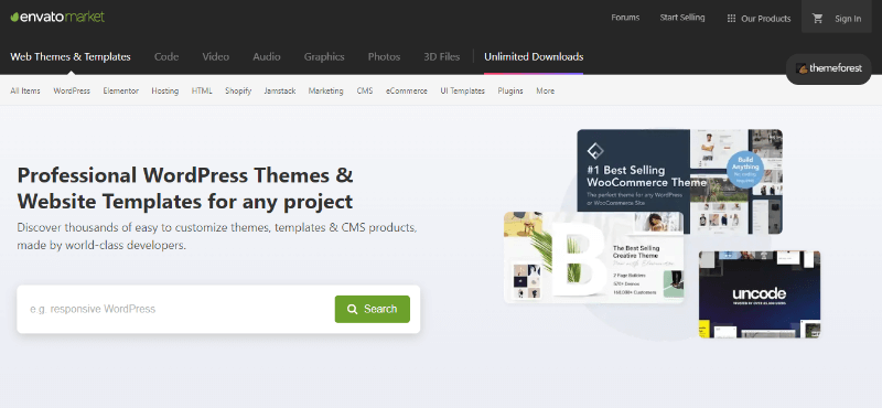 themeforest marketplace