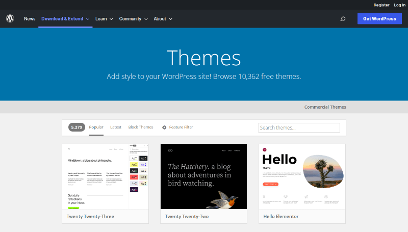 wordpress theme directory