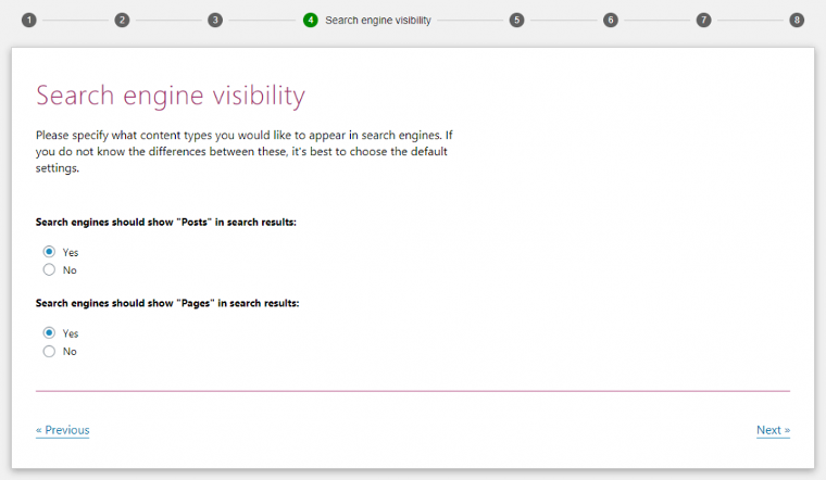 yoast seo wizard search engine visibility