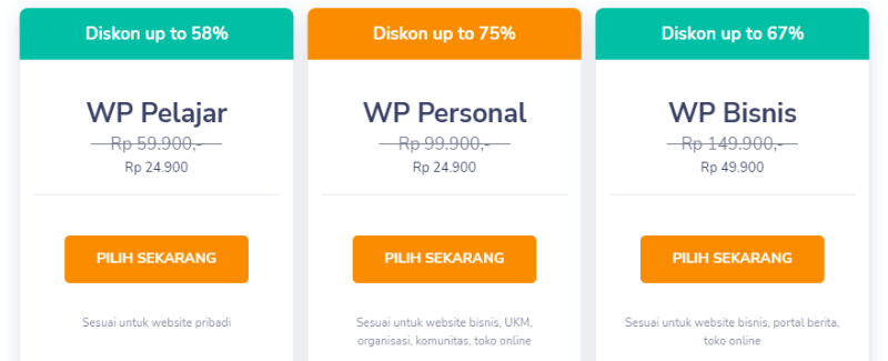 niagahoster wordpress hosting pricing